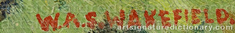 Authentic signature by W. A. S. WAKEFIELD on  artwork