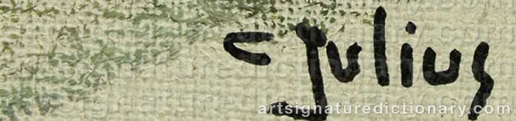 Authentic signature by Carl JULIUS on  artwork