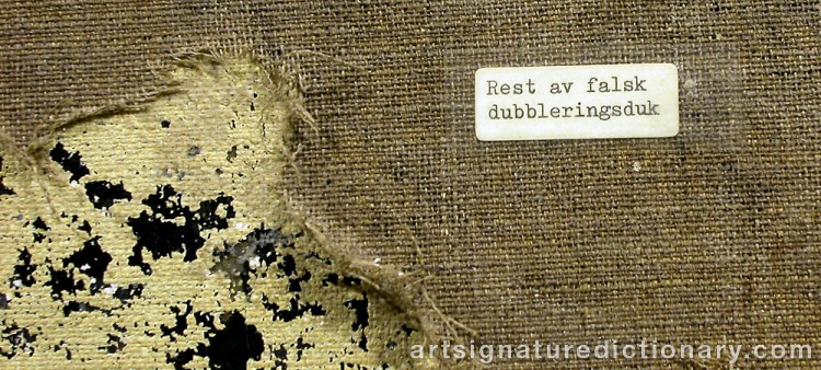 Close-up details showing Edvard MUNCH signature forgery characteristics