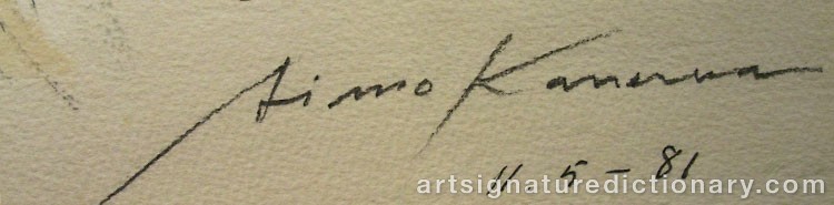 Close-up details showing Aimo KANERVA signature forgery characteristics