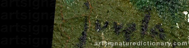 Authentic signature by Lennu JUVELA on  artwork