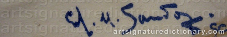 Authentic signature by Edouard Marcel SANDOZ on artwork
