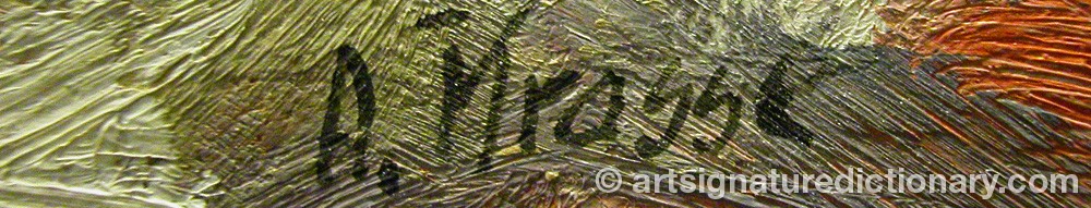 Authentic signature by Arne KRASSE on  artwork