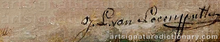 Authentic signature by Jef Louis Van LEEMPUTTEN on  artwork