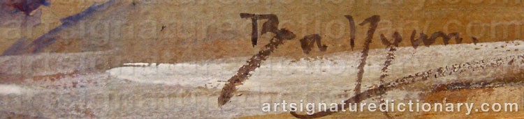 Authentic signature by BA NYAN on  artwork