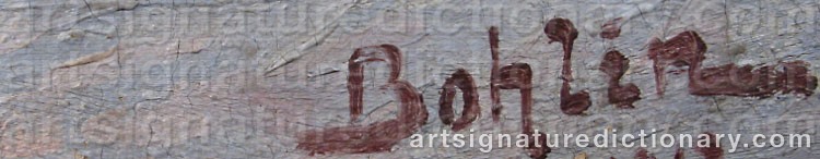 Authentic signature by V. BOHLIN on artwork
