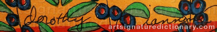 Authentic signature by Dorothy IANNONE on  artwork