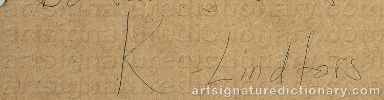 Authentic signature by Kristoffer LINDFORS on  artwork