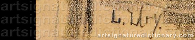 Authentic signature by Lesser URY on  artwork