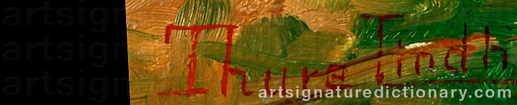 Authentic signature by Thure LIND on  artwork