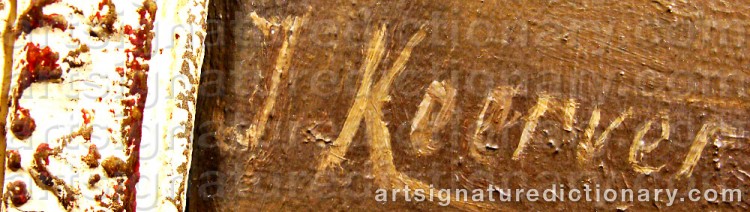 Authentic signature by J KEERVER on artwork