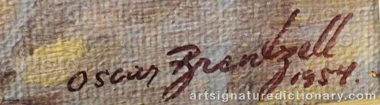 Authentic signature by Oscar BRENTZELL on  artwork