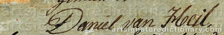Authentic signature by Daniel Van HELL on  artwork
