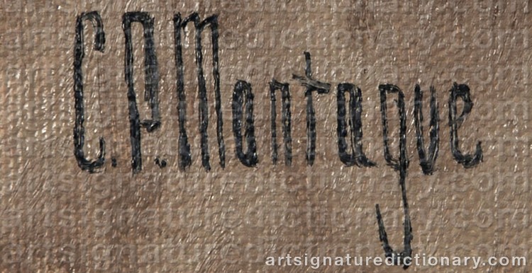 Authentic signature by C.p. MONTAGUE on  artwork