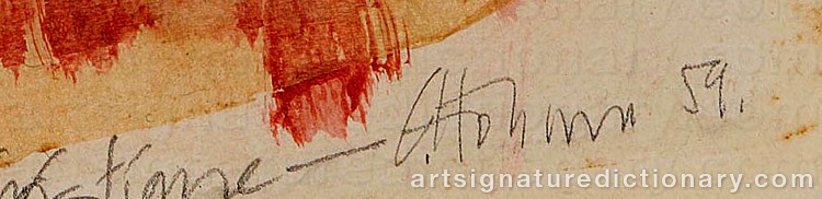 Authentic signature by Gerhard HOEHME on  artwork