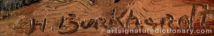Authentic signature by Hans Gustav BURKHARDT on  artwork