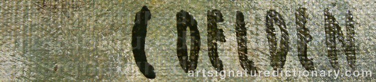Authentic signature by Carl DELDEN on artwork