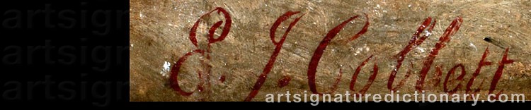 Authentic signature by Edward John COBBETT on artwork
