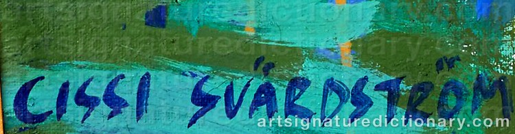 Authentic signature by Cissi SVÄRDSTRÖM on Painting/Watercolour artwork
