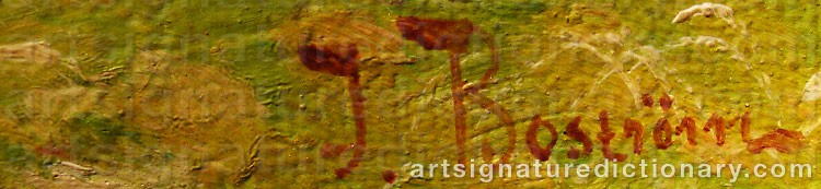 Authentic signature by Johan BOSTRÖM on artwork