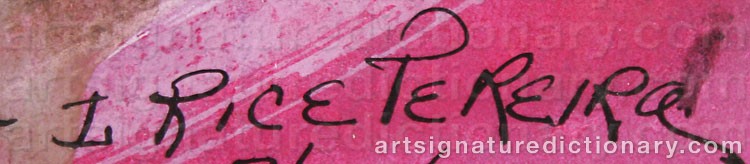 Authentic signature by Irene Rice PEREIRA on  artwork