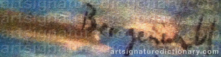 Authentic signature by Eva BERGENWALL on  artwork