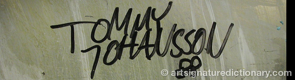 Authentic signature by Tommy JOHANSSON on  artwork