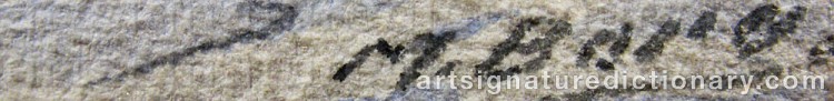Authentic signature by M. BORG on artwork