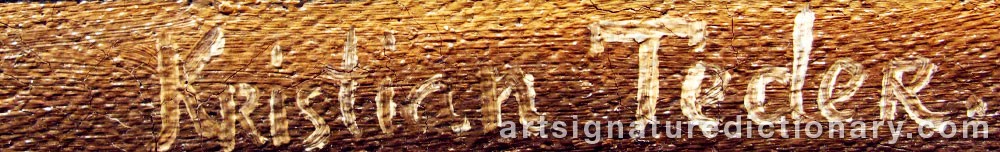 Authentic signature by Kristjan TEDER on  artwork