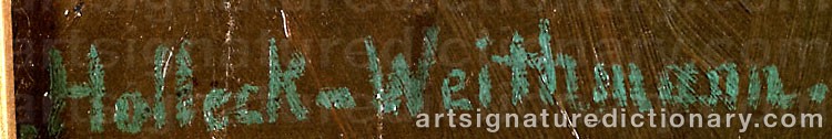 Authentic signature by Karl HOLLECK-WEITHMANN on  artwork
