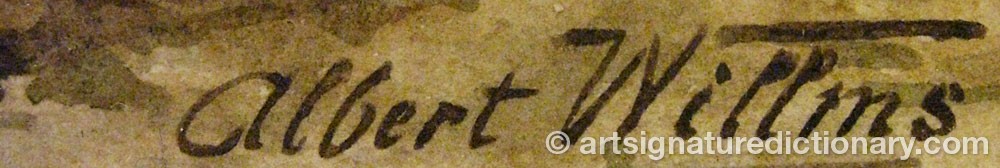 Authentic signature by Albert WILLMS on  artwork