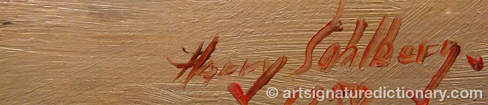 Authentic signature by Harry SOHLBERG on  artwork