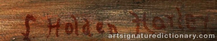 Authentic signature by L. Holden HARLEY on  artwork