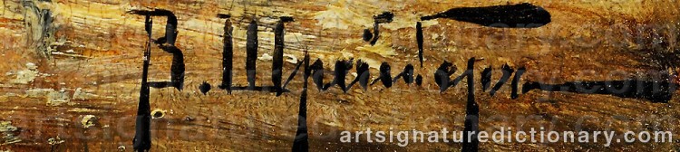 Authentic signature by Wassilij Pawlowitsch SCHREIBER on artwork