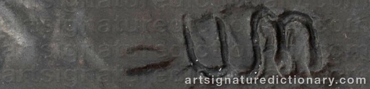 Authentic signature by William Mozart MCVEY on Sculpture artwork