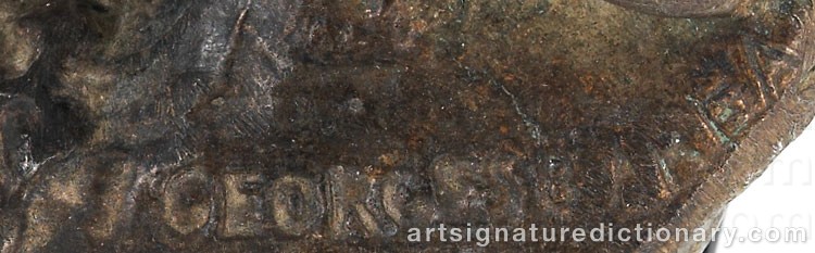Authentic signature by Georges Marie Valentin BAREAU on artwork