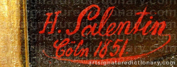 Authentic signature by Hubert SALENTIN on Painting/Watercolour artwork