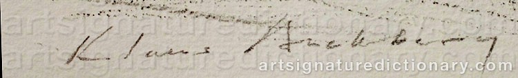 Authentic signature by Klaus BACKBERG on  artwork