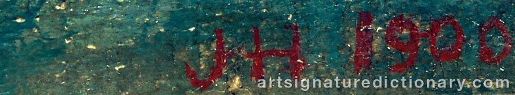 Authentic signature by John Henry HILL on  artwork