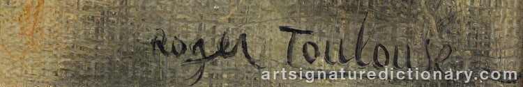 Authentic signature by Roger TOULOUSE on  artwork