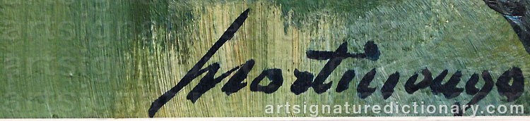 Authentic signature by Franco MARTINENGO on  artwork