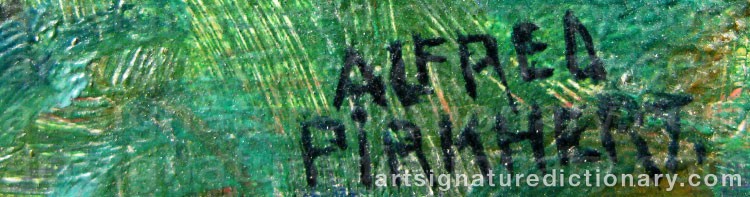 Authentic signature by Alfred PIRKHERT on  artwork