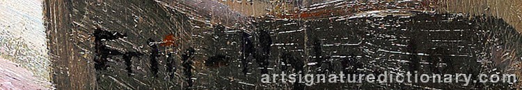 Authentic signature by Povl Friis NYBO on Painting/Watercolour artwork