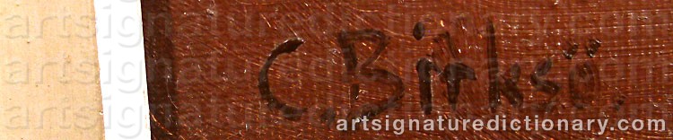 Authentic signature by Carl BIRKSØ on artwork