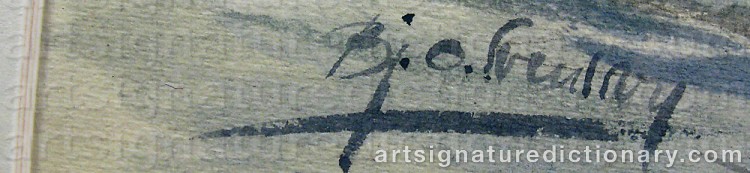 Authentic signature by Björn O. SVENSSON on  artwork