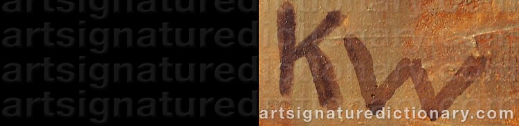 Authentic signature by Sir John Kyffin WILLIAMS on  artwork