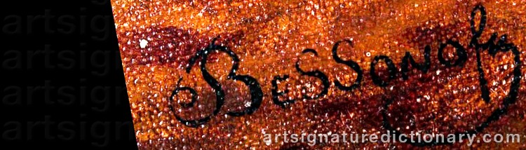 Authentic signature by Boris Vassilievich BESSONOF on  artwork