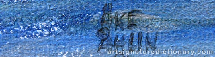 Authentic signature by Åke ÅHLIN on artwork