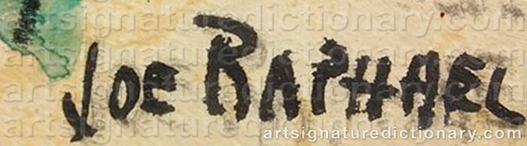Authentic signature by Joseph Morris ‘Joe, Jos’ RAPHAEL on Painting/Watercolour artwork
