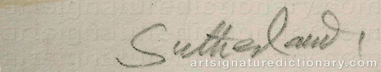 Authentic signature by Graham SUTHERLAND on artwork